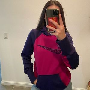 Nike Purple and Pink Swoosh Therma-fit Hoodie